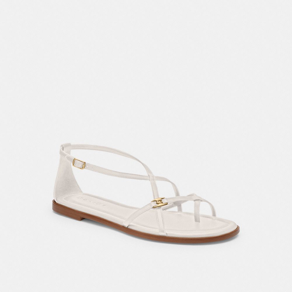 COACH®,JENNI SANDAL,Chalk,Front View