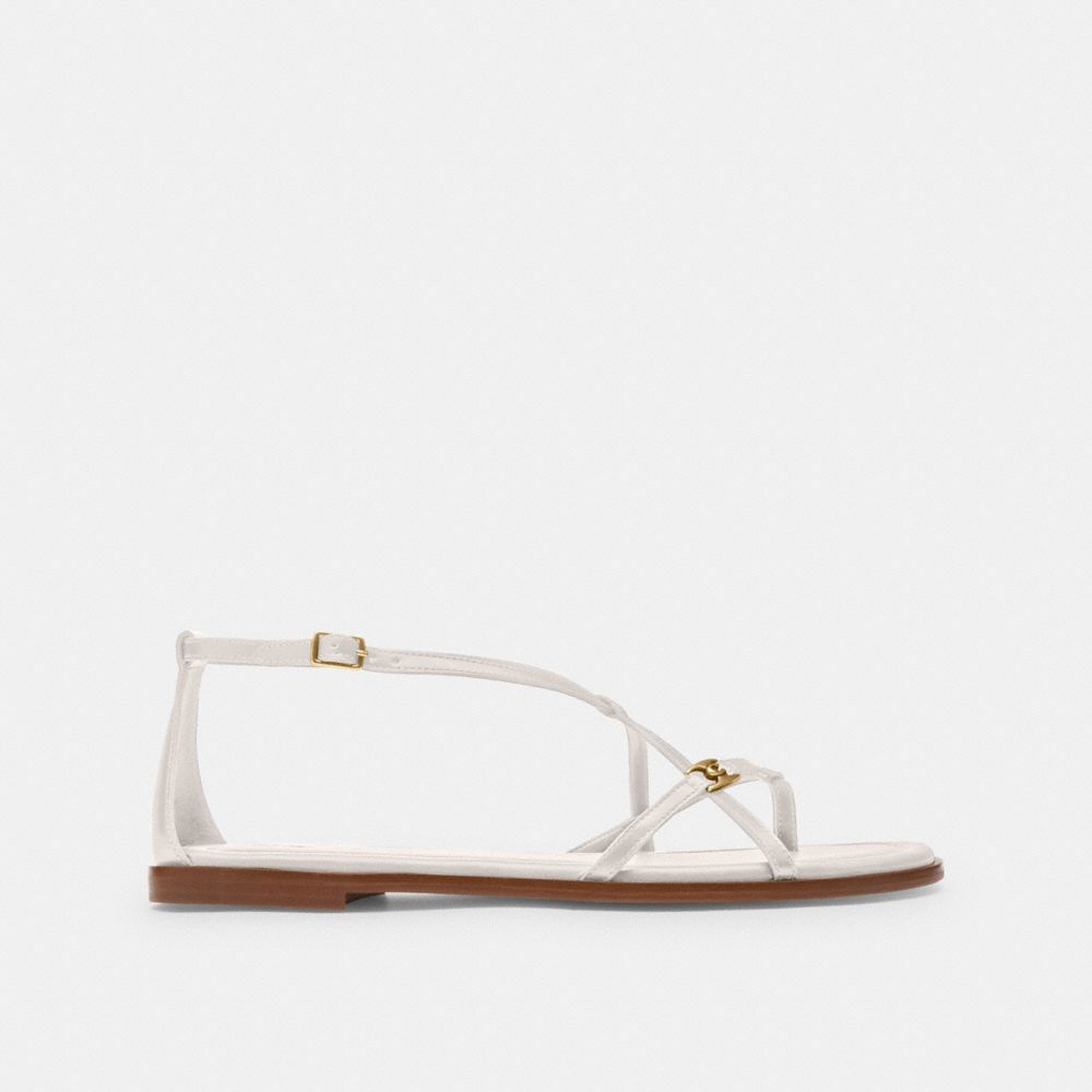 COACH®,JENNI SANDAL,Leather,Chalk,Angle View