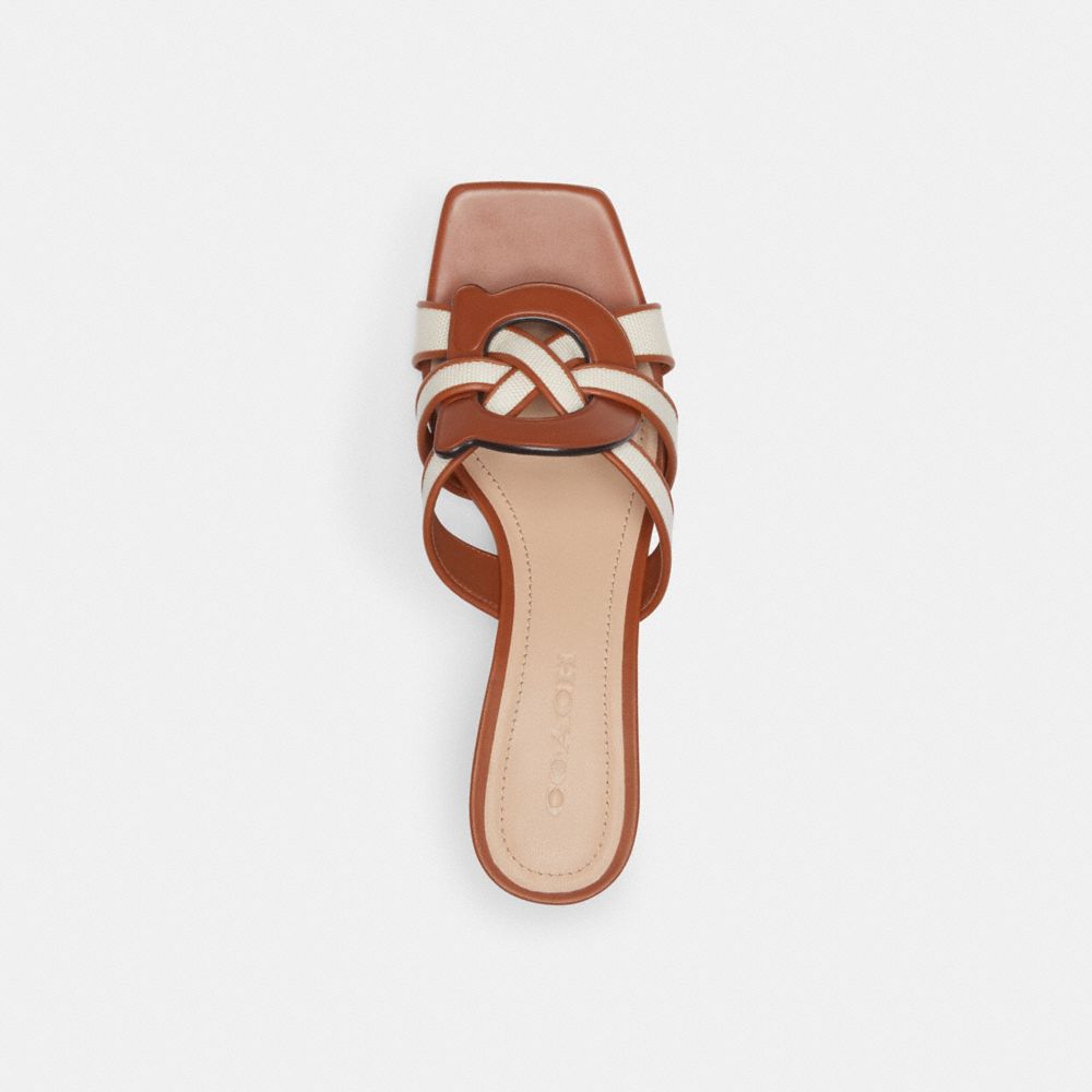 COACH®,NIKKI SANDAL,Chalk Burnished Amber,Inside View,Top View