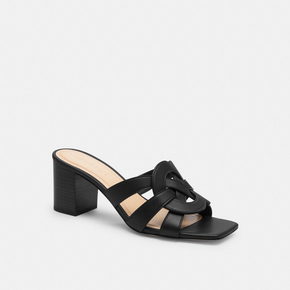 COACH®,NIKKI SANDAL,Black,Front View image number 0