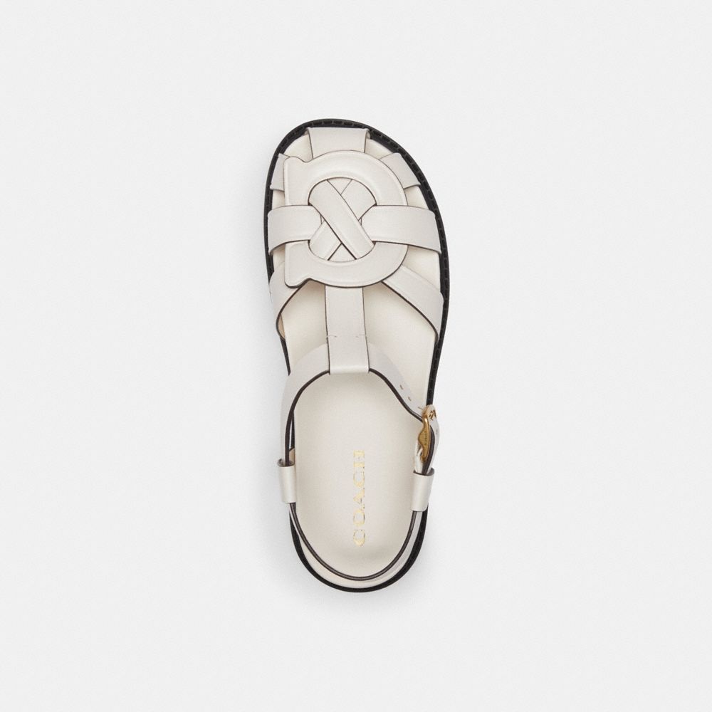 COACH®,BELLA FISHERMAN SANDAL,Chalk,Inside View,Top View