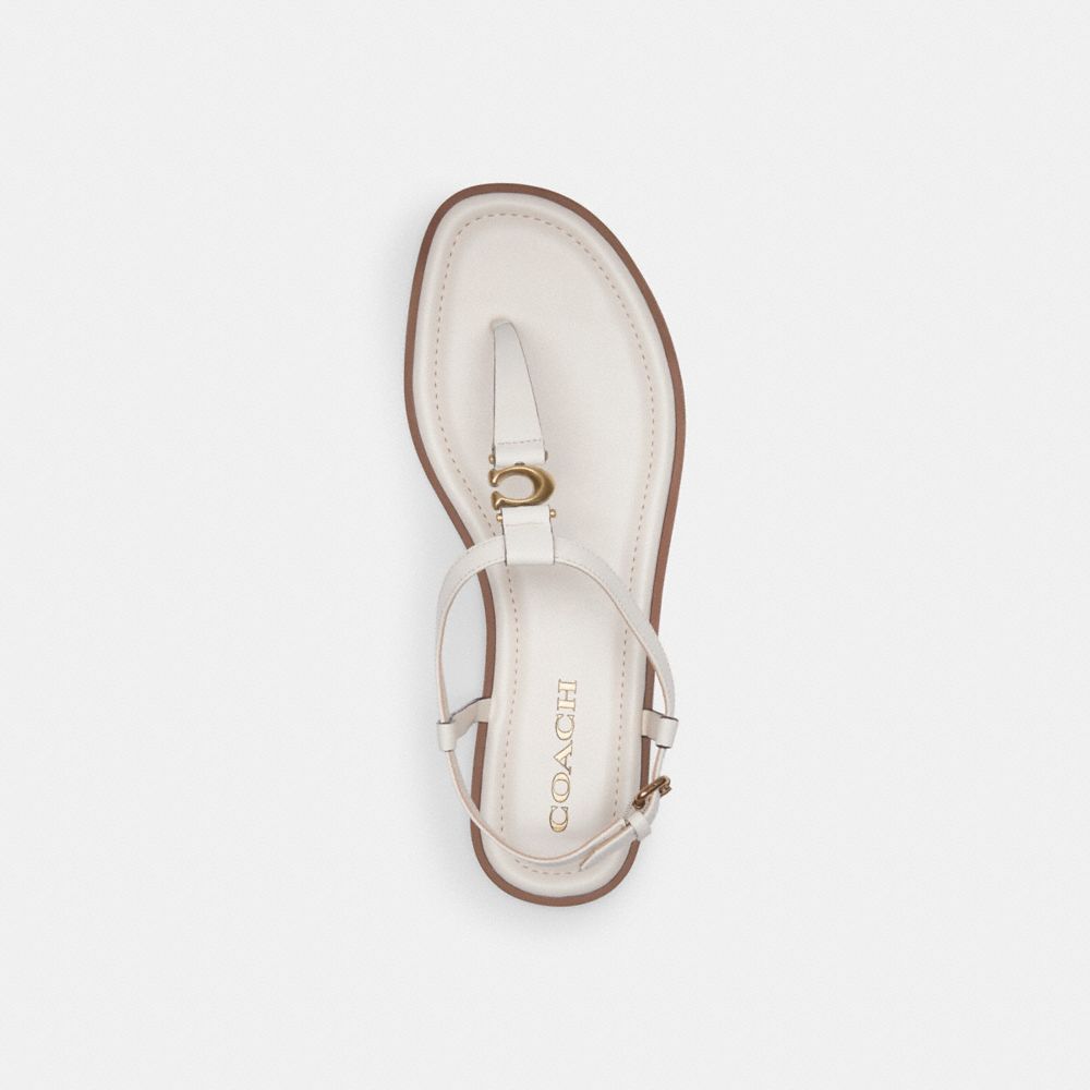COACH®,JESSICA SANDAL,Leather,Chalk,Inside View,Top View