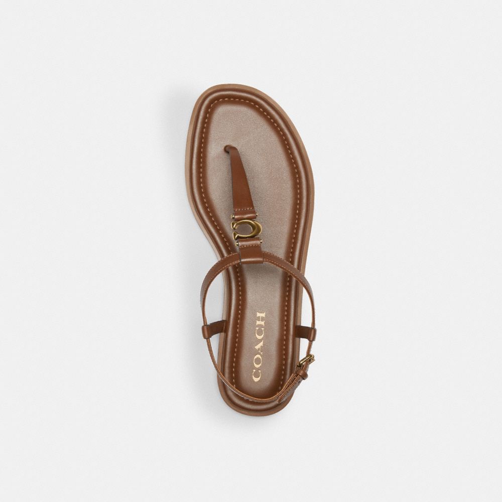 COACH®,JESSICA SANDAL,Leather,Saddle,Inside View,Top View
