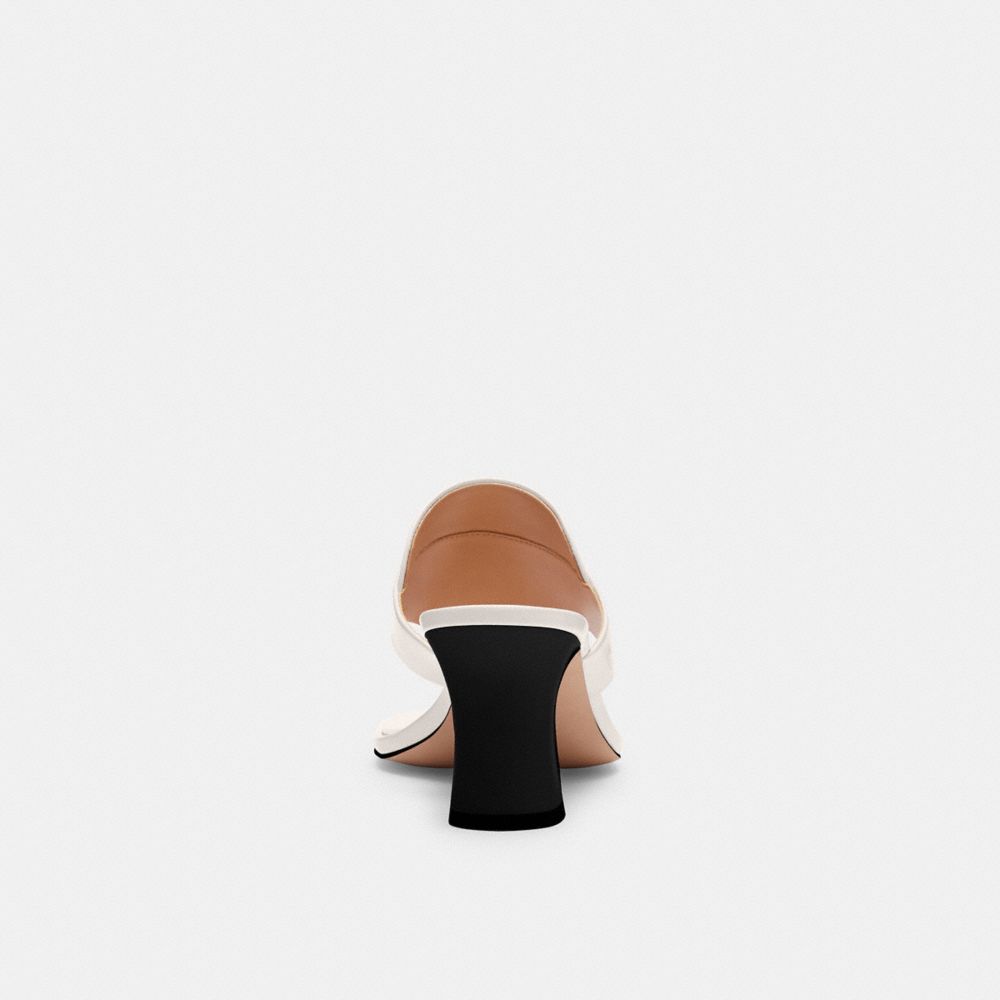 COACH®,Bree Sandal,Leather,Sandals,Logo,Metal,Padded Insole,Day Party,White,Alternate View