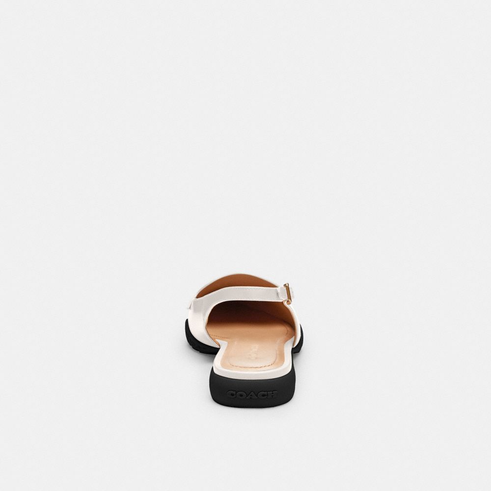 COACH®,Carrie Skimmer,Leather,Lining Leather,Rubber,Smoking Flat,Logo,Metal,Penny Loafer,Traction,Work,White,Alternate View