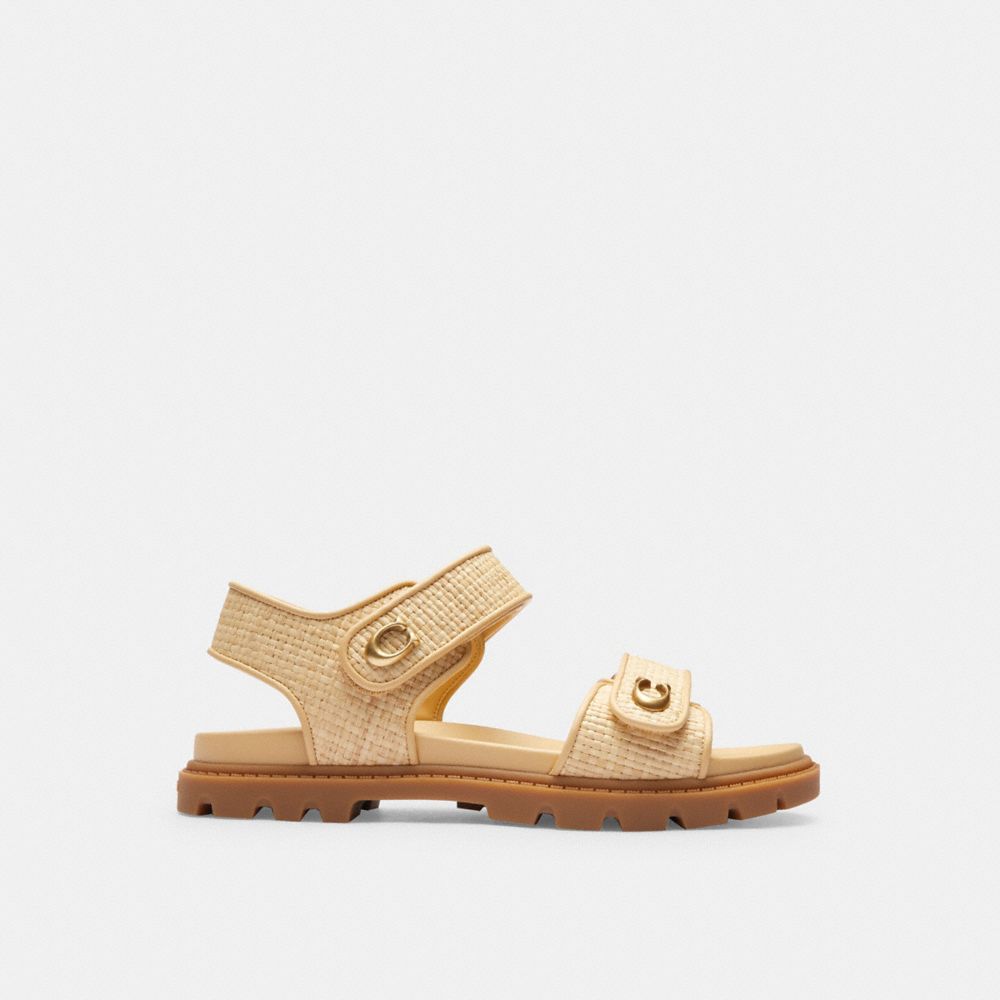 COACH®,BRYNN SANDAL,Natural,Angle View