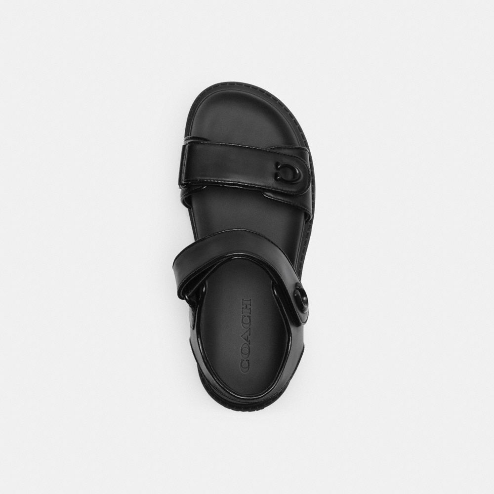 COACH®,BRYNN SANDAL,Black,Inside View,Top View