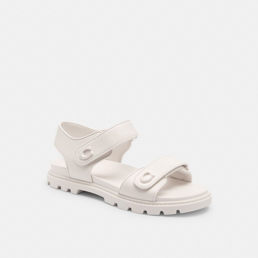 COACH®,BRYNN SANDAL,Chalk,Front View image number 0