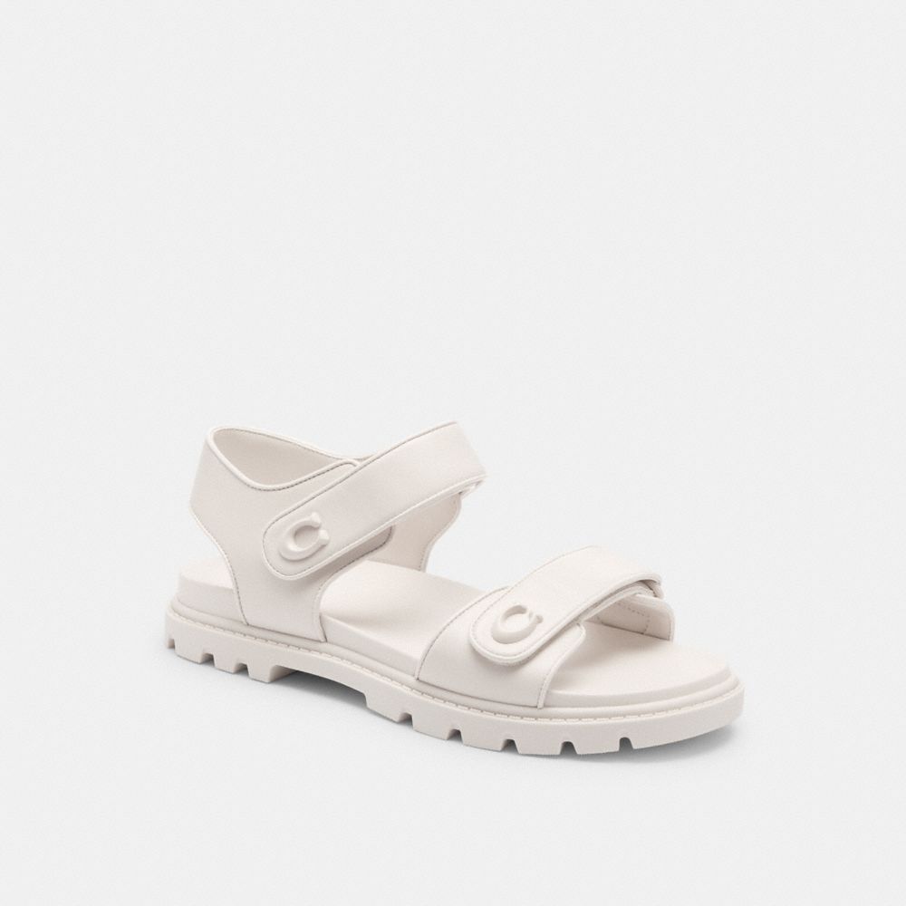 COACH®,BRYNN SANDAL,Chalk,Front View