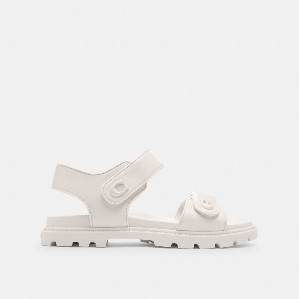 COACH®,BRYNN SANDAL,Chalk,Angle View