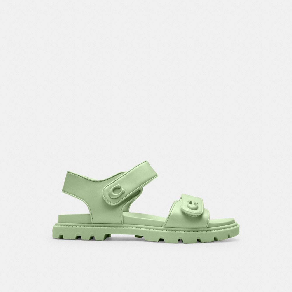 COACH®,BRYNN SANDAL,Pale Pistachio,Angle View