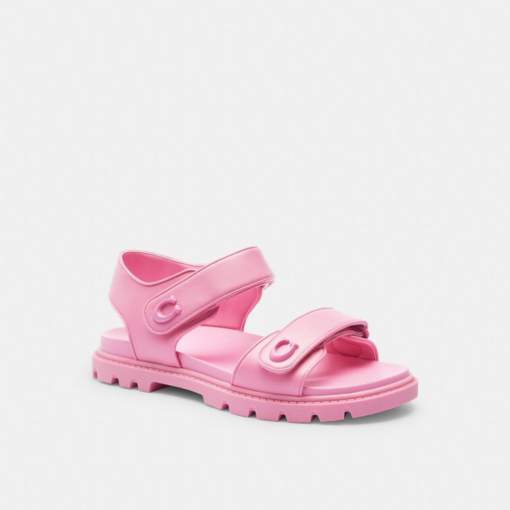 COACH®,BRYNN SANDAL,Vivid Pink,Front View image number 0