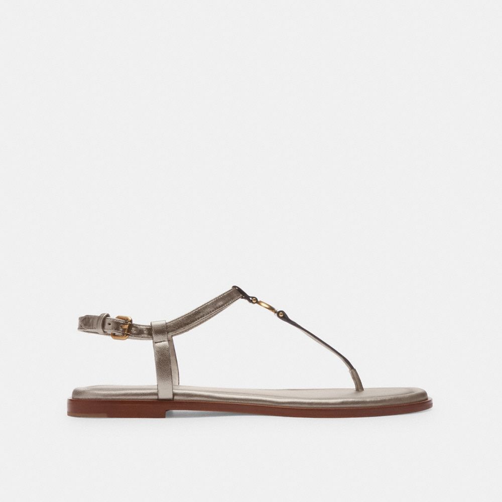 COACH®,JESSICA SANDAL,Champagne,Angle View