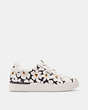COACH®,LOWLINE LOW TOP SNEAKER WITH FLORAL PRINT,Chalk Multi,Angle View