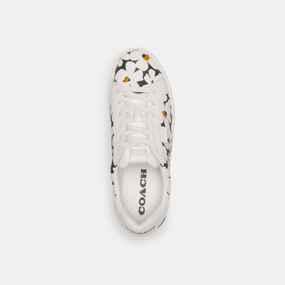 COACH®,LOWLINE LOW TOP SNEAKER WITH FLORAL PRINT,Chalk Multi,Inside View,Top View