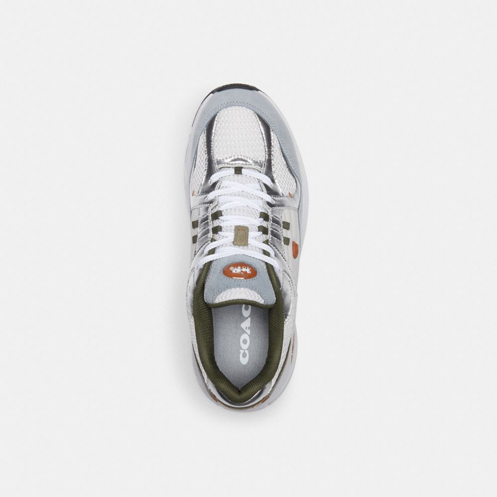 COACH®,C301 SNEAKER,Optic White/Grey,Inside View,Top View