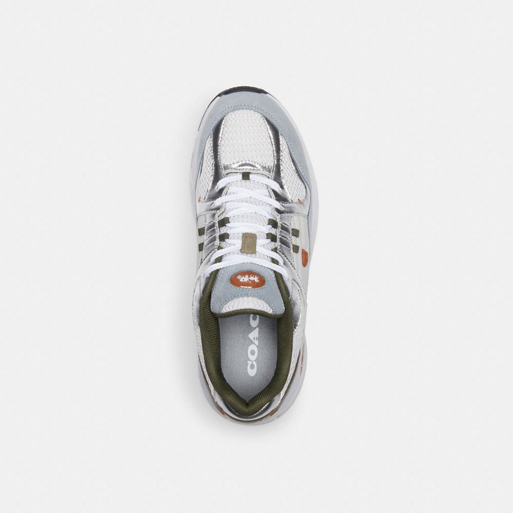 Shop Coach C301 Sneaker In Optic White/grey