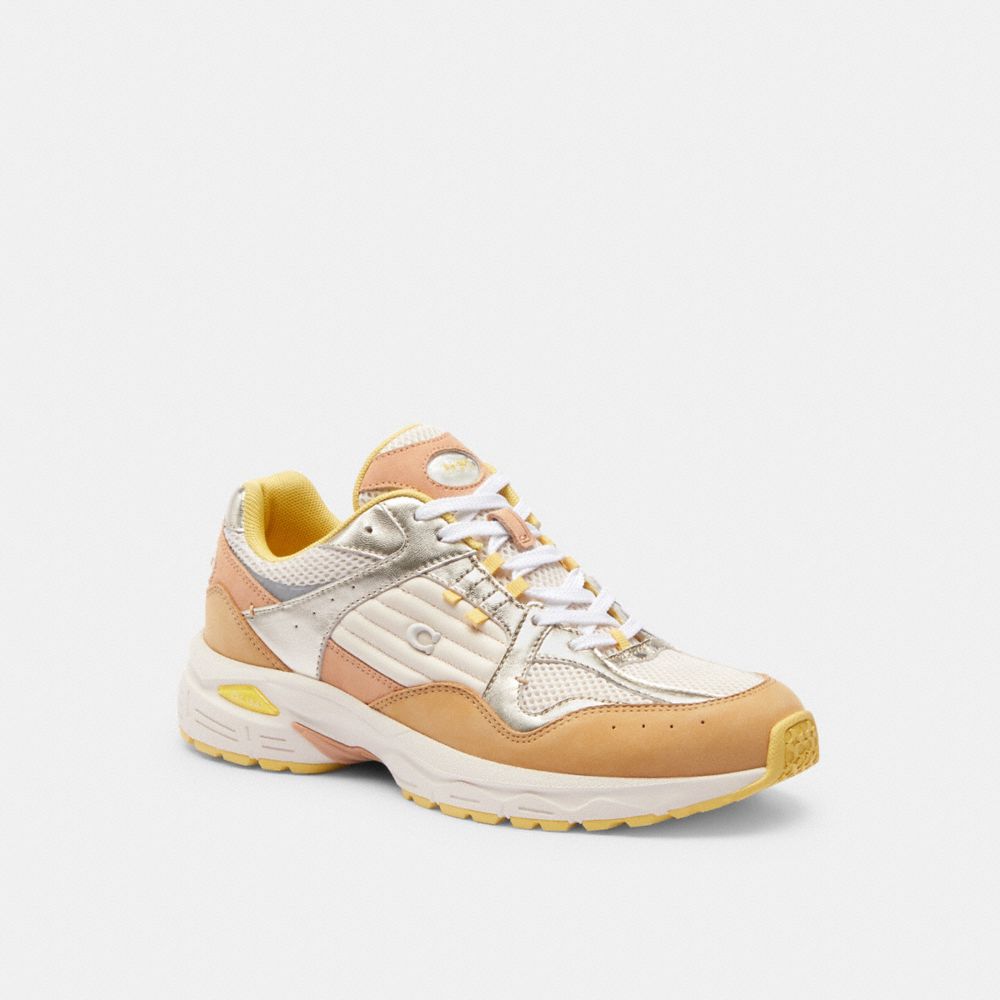 COACH®,C301 SNEAKER,Beechwood/Taupe,Front View