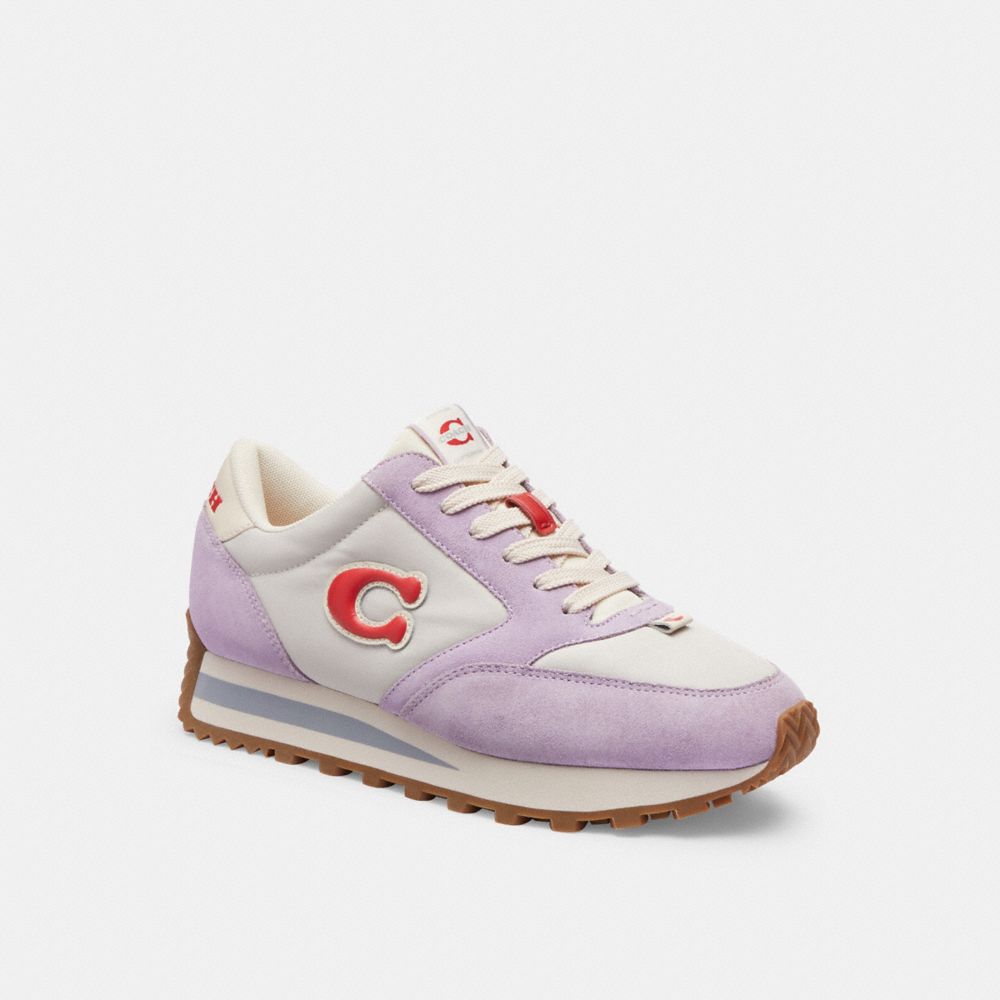 COACH®,RUNNER SNEAKER,Soft Purple/Multi,Front View image number 0