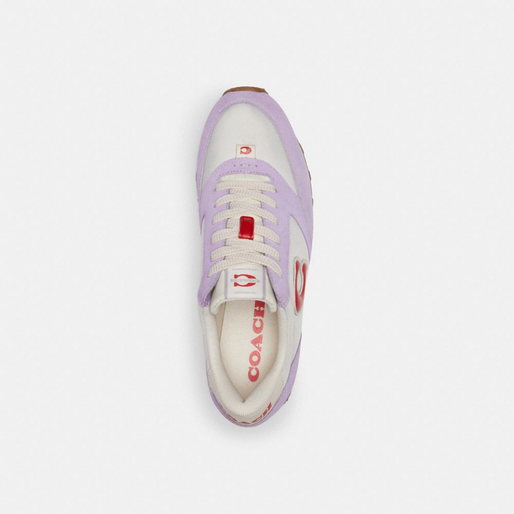 COACH®,RUNNER SNEAKER,Soft Purple/Multi,Inside View,Top View