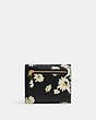 COACH®,WYN SMALL WALLET WITH FLORAL PRINT,Brass/Black Multi,Back View