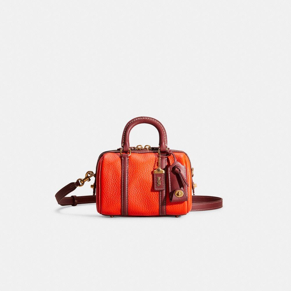 O-T Ruby Red Genuine Leather Handbag