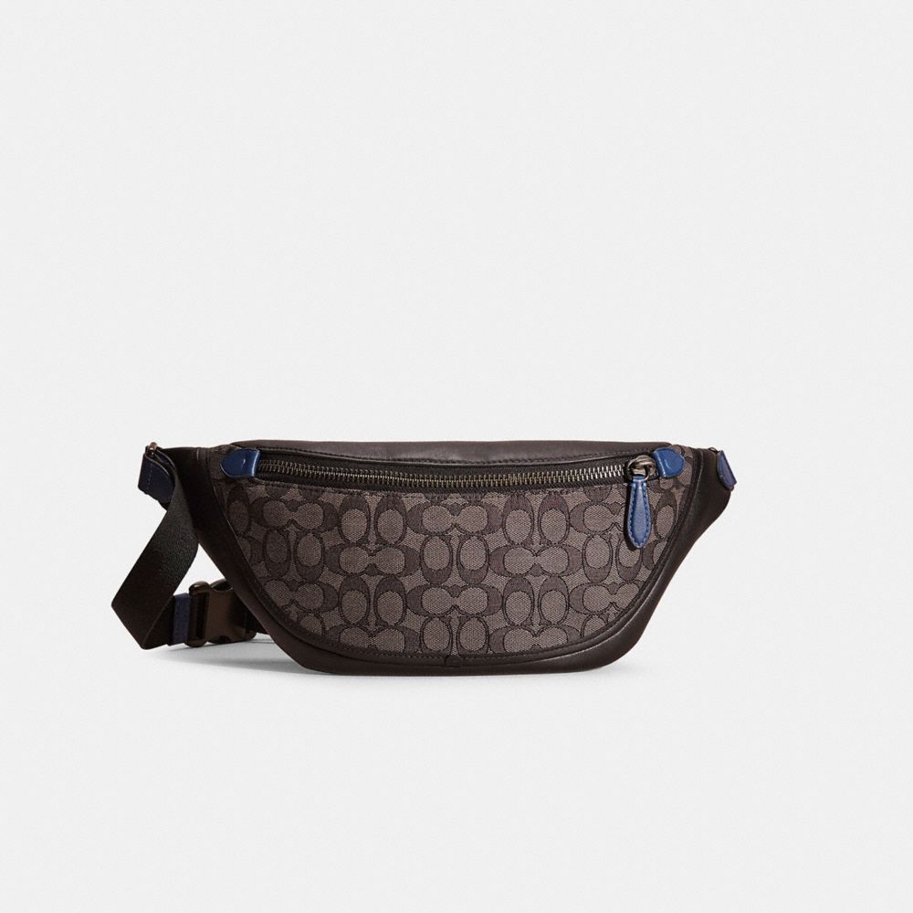 Coach Womens Refined Card Case in Signature Jacquard, Charcoal/Black