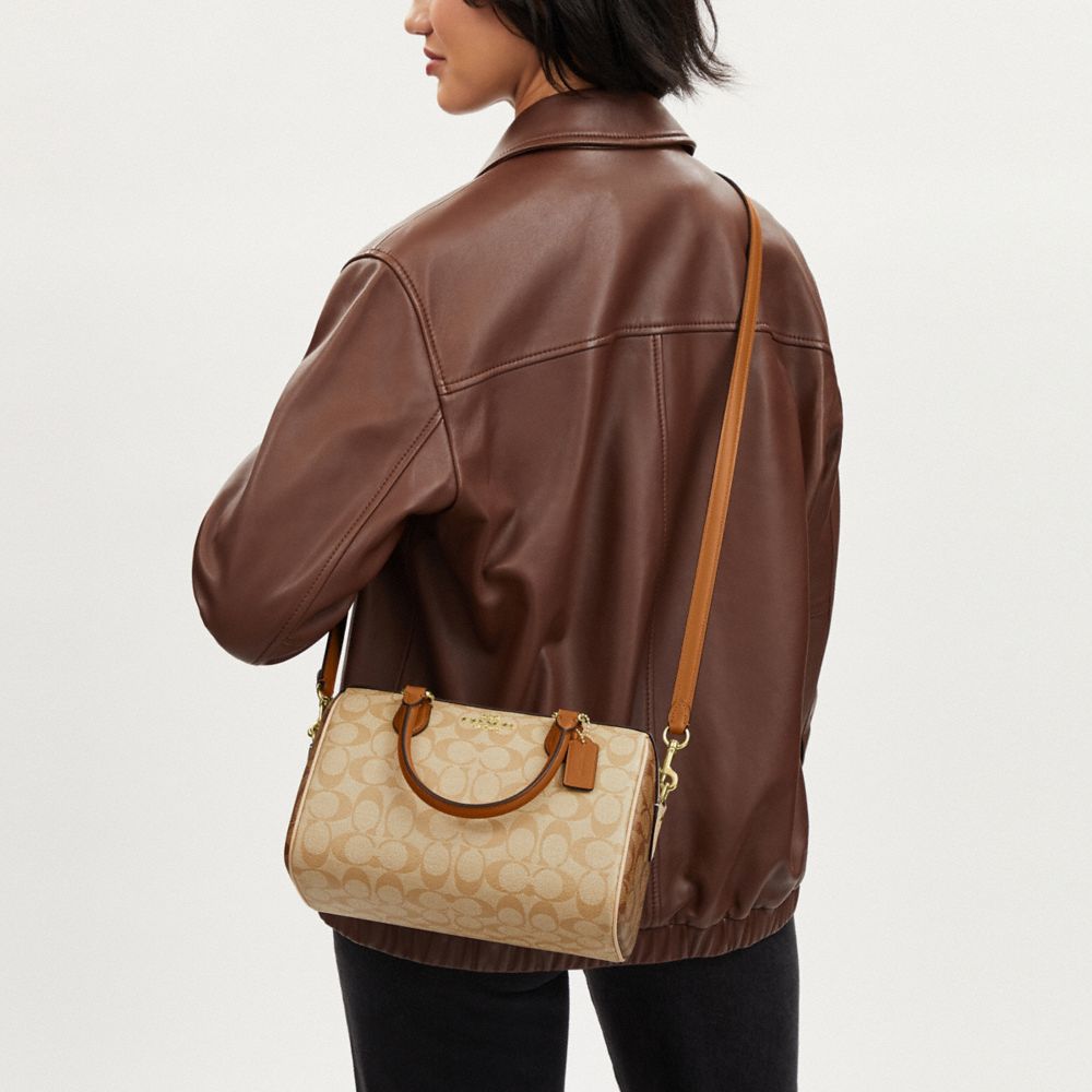 COACH®,SACOCHE ROWAN EN TOILE EXCLUSIVE COLOR BLOCK,Tissu en toile exclusif,Im/Kaki clair/Kaki multi,Detail View