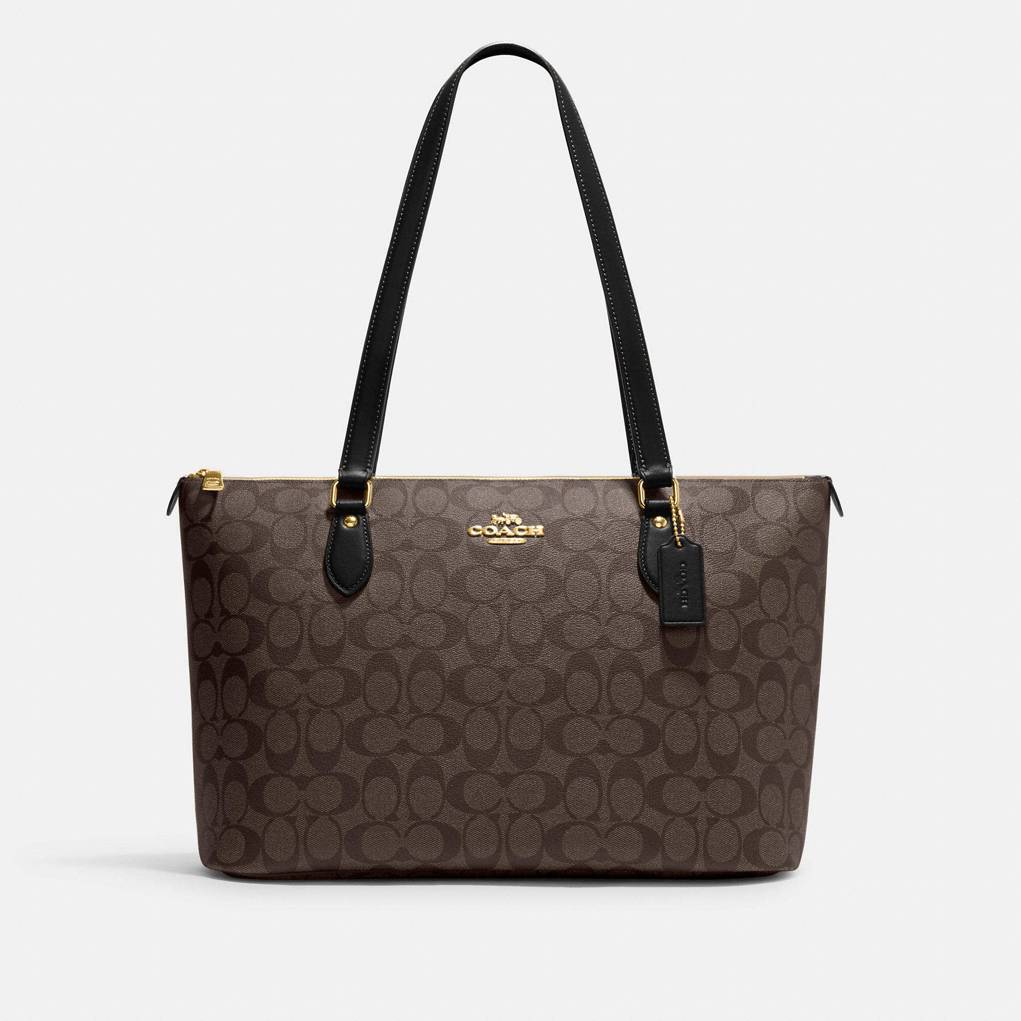 Shop Coach Gallery Tote Bag In Signature Canvas In Brown