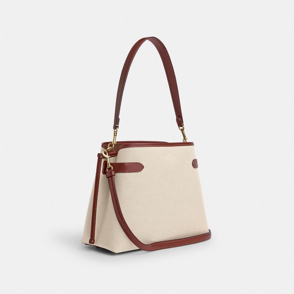 COACH®,Hanna Shoulder Bag With Coach,,Angle View