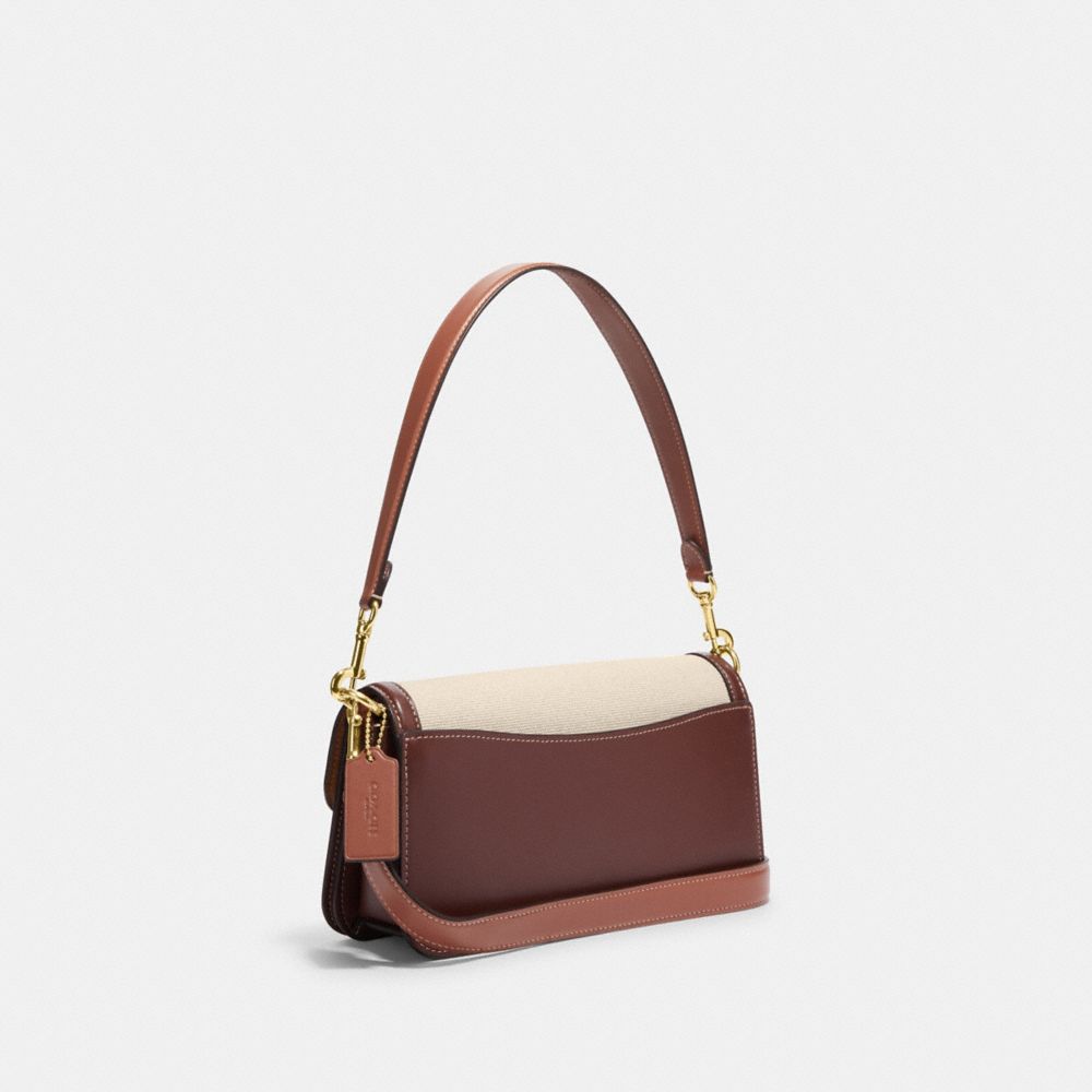 COACH®,MORGAN SHOULDER BAG,coton,Or/Naturel Multi,Angle View