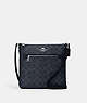 COACH®,ROWAN FILE BAG IN SIGNATURE CANVAS,pvc,Silver/Denim/Midnight Navy,Front View