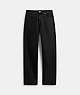 COACH®,BLACK TAPER JEANS IN ORGANIC COTTON,Black,Front View