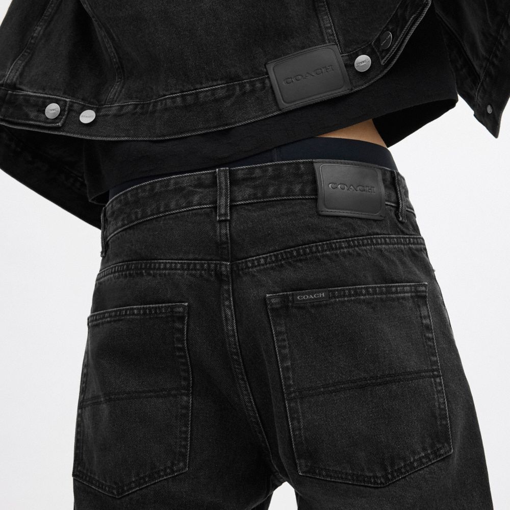 Coach Black Taper Jeans In Organic Cotton — фото 5