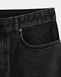 COACH®,BLACK TAPER JEANS IN ORGANIC COTTON,Black,Inside View,Top View