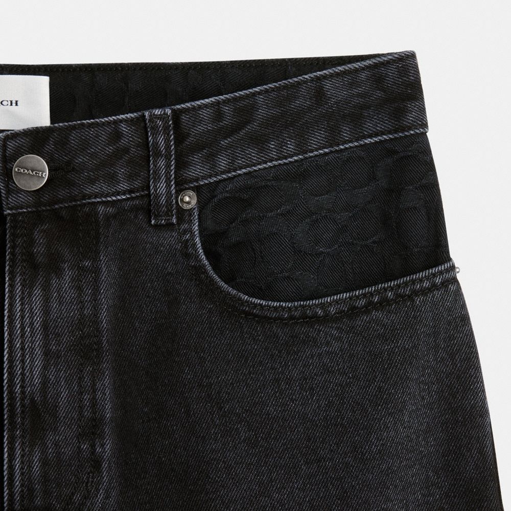 Coach Black Taper Jeans In Organic Cotton — фото 2