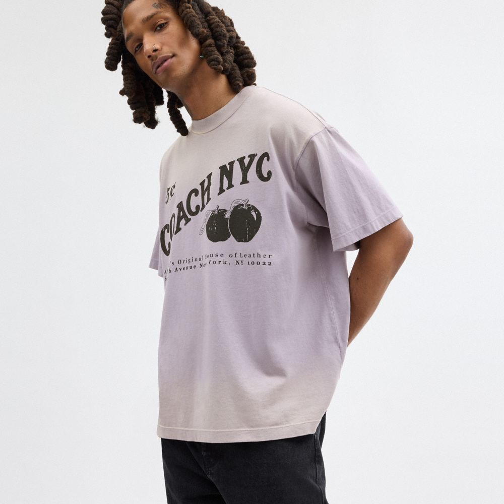 COACH®,T-SHIRT POMME SIGNATURE,Violet,Scale View