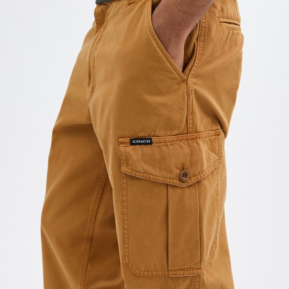 COACH®,REGENERATIVE COTTON PANTS,cotton,Saddle,Detail View