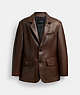 COACH®,HERITAGE C LEATHER BLAZER,Brown,Front View
