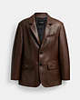 COACH®,HERITAGE C LEATHER BLAZER,The Leather Shop,Brown,Front View