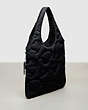 COACH®,Coachtopia Loop Quilted Heart Flat Tote,Black,Angle View