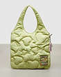 COACH®,Coachtopia Loop Quilted Heart Flat Tote,Pale Lime,Front View
