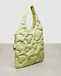 COACH®,Coachtopia Loop Quilted Heart Flat Tote,Pale Lime,Angle View