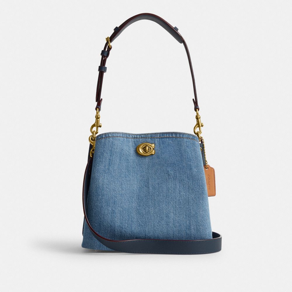 Coach blue bucket bag sale