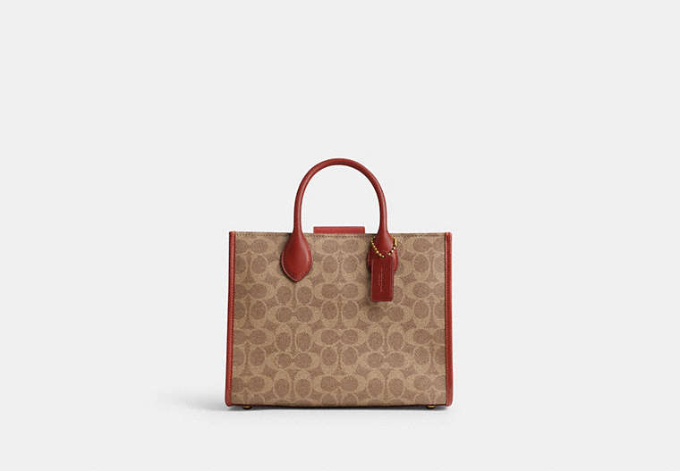 COACH®,ACE TOTE BAG 26 IN SIGNATURE CANVAS,Medium,Brass/Tan/Rust,Front View image number 0