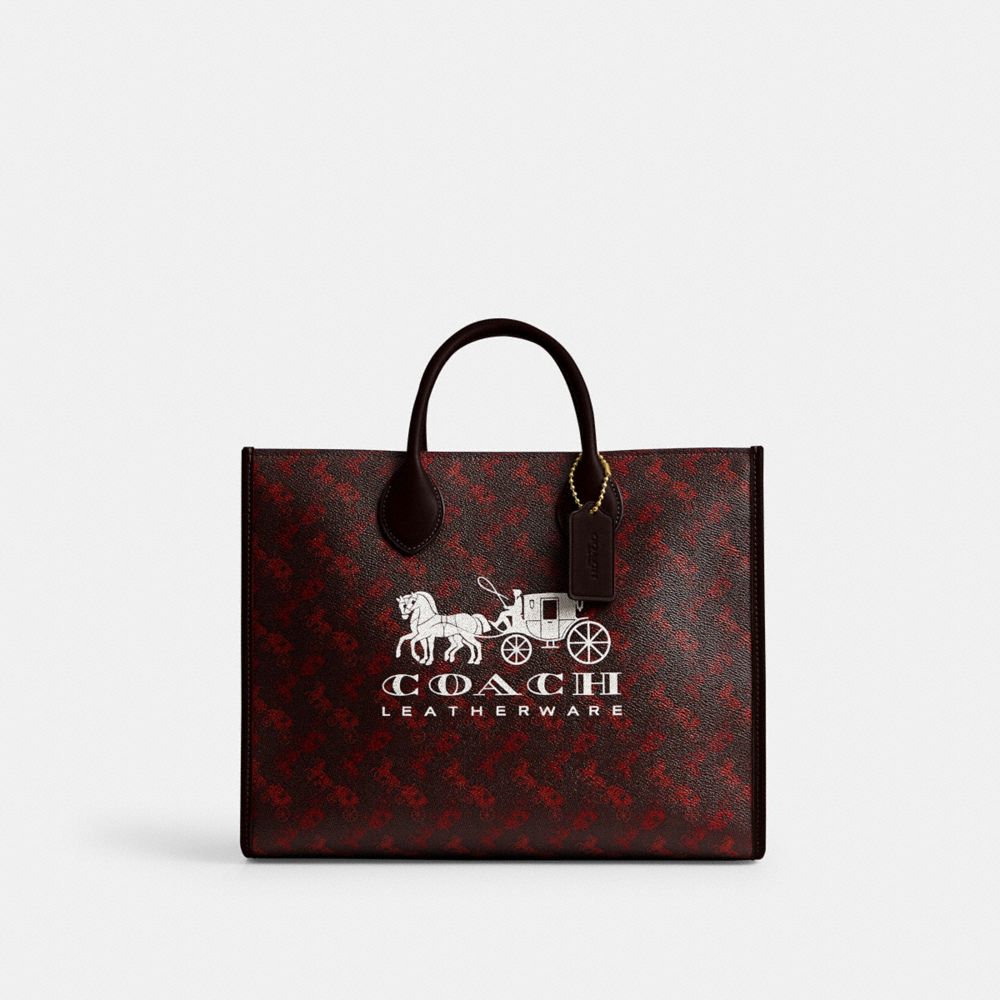 COACH®,Ace Tote Bag 35 With Horse And Carriage Print,,Front View image number 0