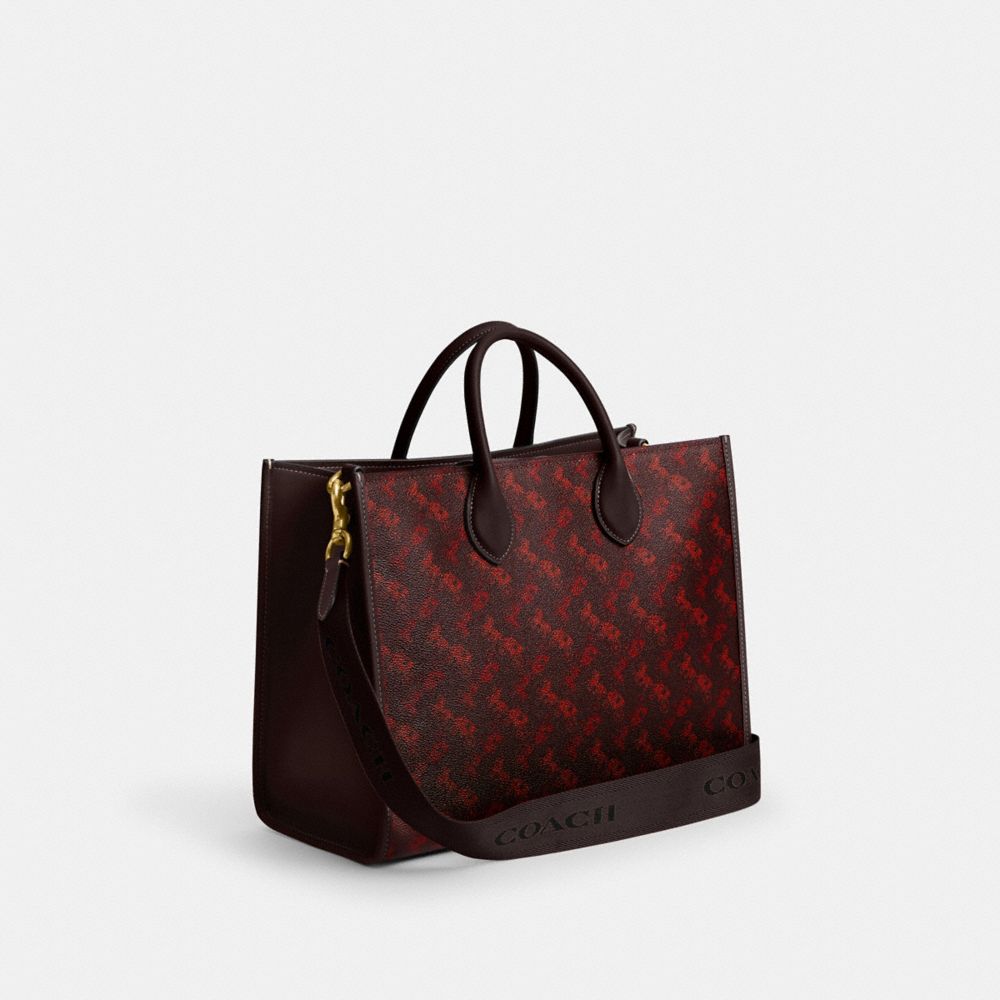 COACH®,Ace Tote Bag 35 With Horse And Carriage Print,,Angle View