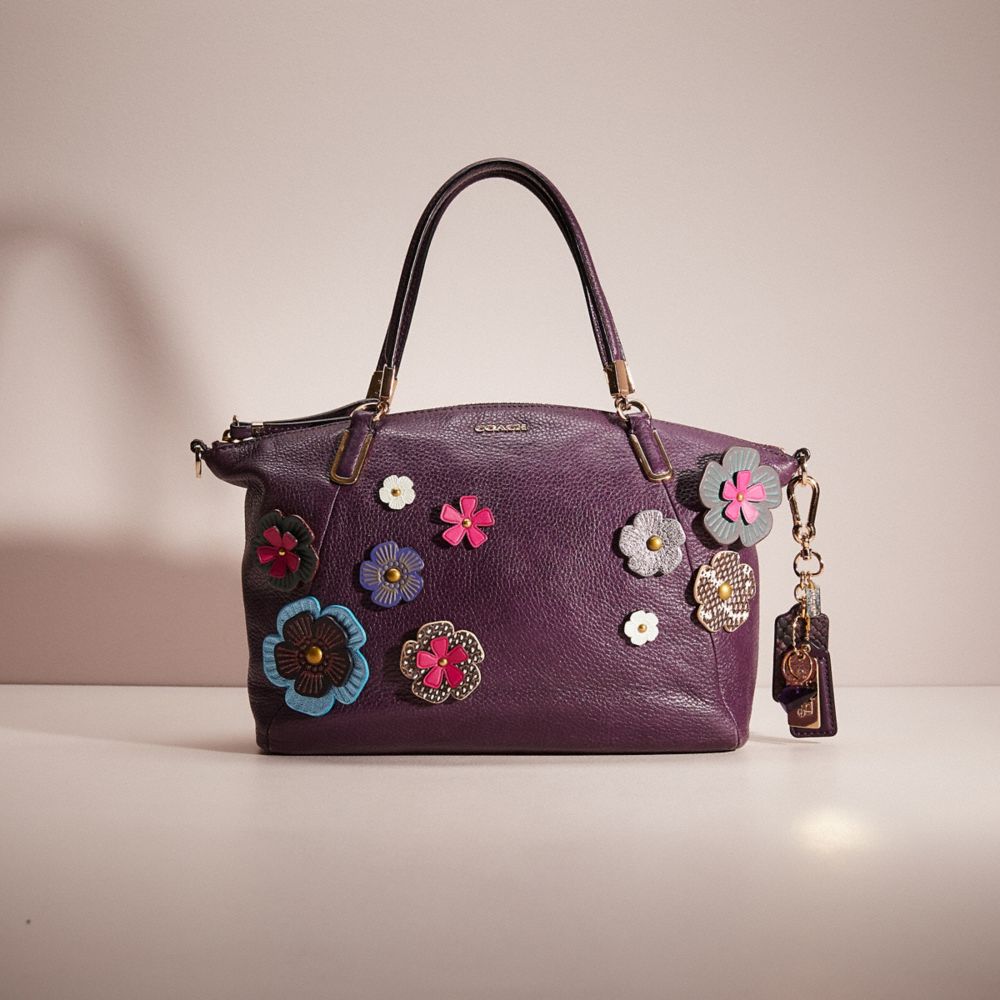 COACH®,UPCRAFTED MADISON SMALL KELSEY SATCHEL,Gold/Black Violet,Front View