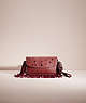 COACH®,UPCRAFTED CLUTCH,Glovetanned Leather,Pewter/Bordeaux,Front View