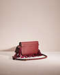 COACH®,UPCRAFTED CLUTCH,Glovetanned Leather,Pewter/Bordeaux,Angle View